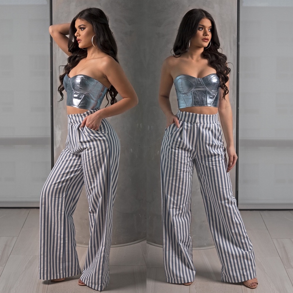 Striped Wide Leg Pants